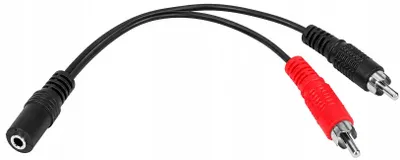Zdjęcie produktu dla Kabel gniazdo jack 3.5-2xRCA 20cm KPO2906