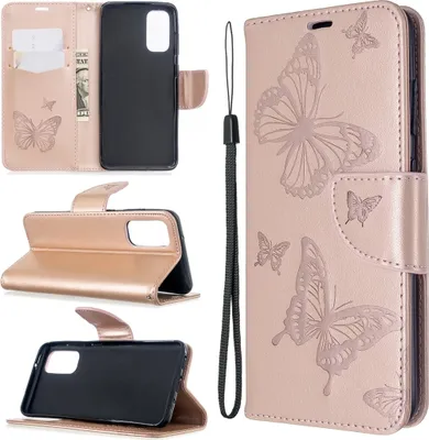 Produktbild von Mobigear Butterfly  Samsung Galaxy S20 Hülle Klapphülle Geldbörse - Roségold