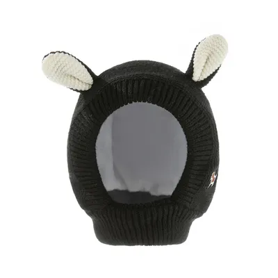 Produktbild von Baby Wintermütze Schal Mütze Plüsch Ohrenschützer Mütze Warmer Winter Kapuzenschal Süße Ohren für 0-3 Jahre Jungen Mädchen,Schwarz