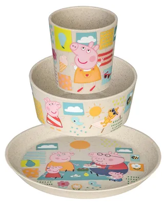 Obrázek produktu pro Obedová sada nádobí pro děti CONNECT PRASÁTKO PEPPA z organického materiálu, KOZIOL