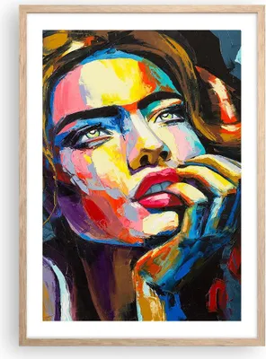 Produktbild von Gerahmtes Poster - Rahmen in heller Eiche - Mädchen Gesicht - 50x70 cm - Wand Bild - Wanddeko - Wandbilder - Kunstposter - Wandposter - Bilderrahmen - Bilder - Kunstdruck - Wandbild - P2NPA50x70-3456