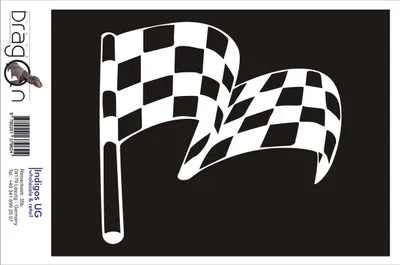 Produktbild von Aufkleber / Autoaufkleber - JDM / Die cut / Auto / OEM - Zielflagge - 120x110 mm schwarz - Heckscheibe / Heckscheibenaufkleber