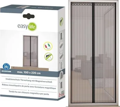 Zdjęcie produktu dla Drzwi z moskitierą listwową 100x220 cm - z zatrzaskiem magnetycznym - moskitiera do drzwi balkonowych i tarasowych