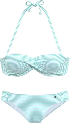 Produktbild von s.Oliver Bügel-Bandeau-Bikini mint-weiß Größe 40 Cup E