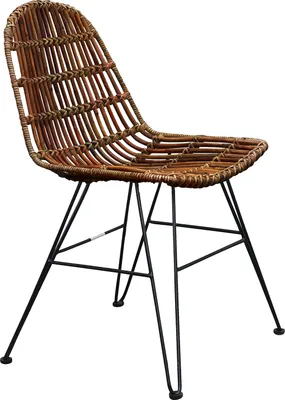 Produktbild von SIT Möbel Stuhl | Rattan ungeschält natur | Gestell Metall antikschwarz | B 50 x T 60 x H 84,5 cm | 05324-04 | Serie RATTAN