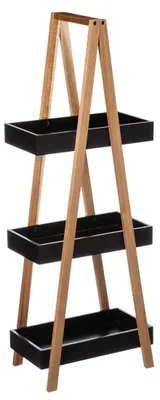 Produktbild von 5five Simply Smart | Badregal 3 Etagen - Schwarz - Bambus - Platzsparend und Modern