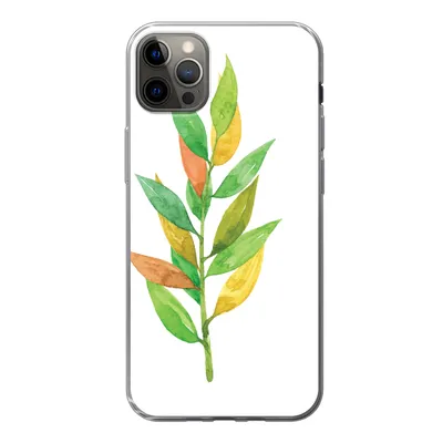 Produktbild von MuchoWow® Handyhülle Schutzhülle Hülle für iPhone 13 Pro Max Aquarelle - Blätter - Pflanzen Silikon Softcase Handy Hülle - Mobiltelefon