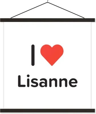 Produktbild von MuchoWow® Textilposter Ich liebe - Lisanne - Mädchen 60x60 cm mit schwarzem Rahmen - Posteraufhänger