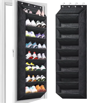 Produktbild von Schuhe-Organizer 8 Böden, 24 Paar, tiefe Fächer, schwarz, für Tür Aufbewahrung