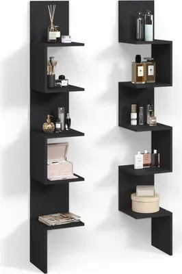 Immagine prodotto di Scaffale ad angolo Livinity Vesuvio Nero 28 x 175.4 cm Set di 2, Model 59013