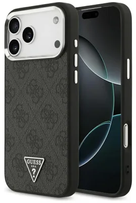 Immagine prodotto di Custodia Guess 4G Triangle per iPhone 18 Pro Max / 17 Pro Max, colore nero e argento