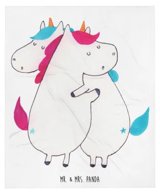 Produktbild von Mr. & Mrs. Panda Bettüberwurf Einhörner Umarmen - Weiß - Geschenk, Couchdecke, Sofadecke, Tagesdecke, Bettdecke, Geschwister, Decke, Liebe, Unicorn, Sister, Familie