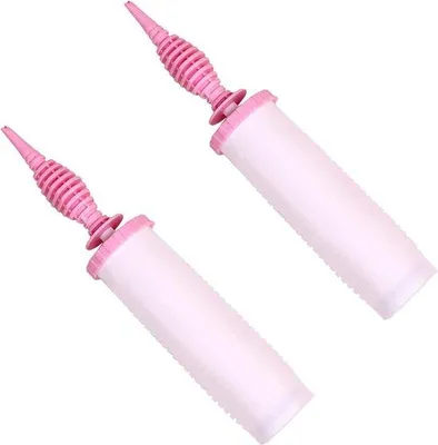 Produktbild von Famanu Ballonpumpe Handbedienung Zweirichtungsbetrieb - Ergonomisches Design - Rosa, 2 Stück