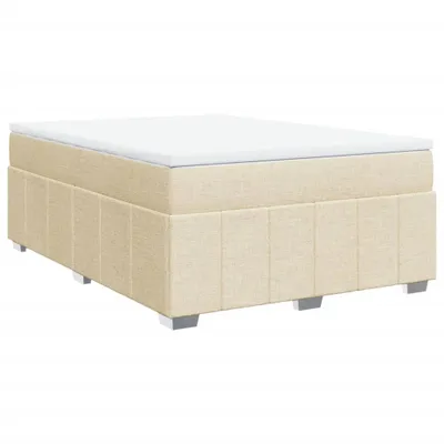 Produktbild von Boxspringbett mit Matratze Creme 140x190 cm Stoff