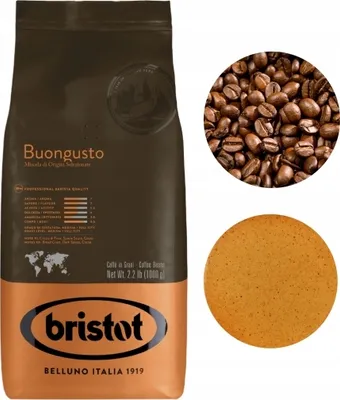 Zdjęcie produktu dla Bristot Buongusto kawa ziarnista do ekspresu czarna 1kg