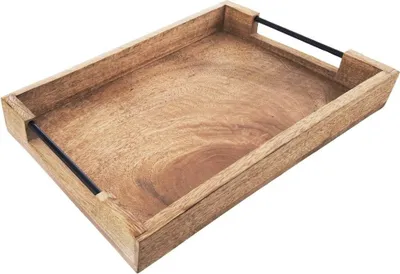 Produktbild von Serviertablett für Küche und Frühstück aus Holz, 40,5 x 30,5 x 6 cm