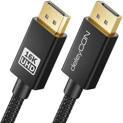 Produktbild von deleyCON 1,5m 16K 8K UHD DisplayPort Kabel 2.1 80Gbit/s HDR