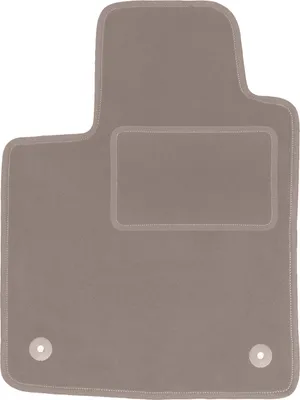 Produktbild von Fahrerfußmatte Velours beige passend für Renault Twingo II (2007-2014, Schrägheck) – mit Befestigungen – passgenau