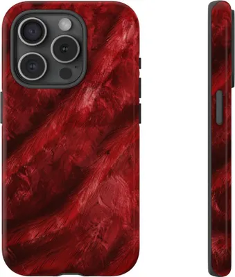 Produktbild von Elegantes Rot mit Samtstruktur – Hülle Kompatibel mit iPhone 15 Pro