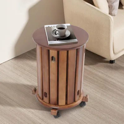 Immagine prodotto di Set di 4 sgabelli impilabili in legno, versatili tavolini componibili e sedie combinabili, ideali per la sala da pranzo, la cucina e il soggiorno, con un design salvaspazio