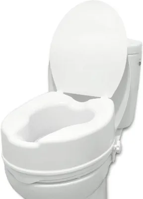 Produktbild von Famanu Toilettenverhoger 15 cm mit Deckel - Erhöhte Toilettenbrille für Senioren und Menschen mit Behinderungen - Weiß