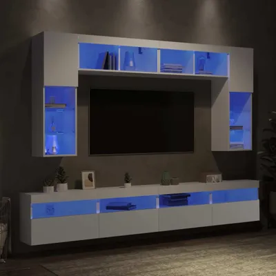 Obrázek produktu pro 8dílná obývací stěna s led osvětlením Bílá