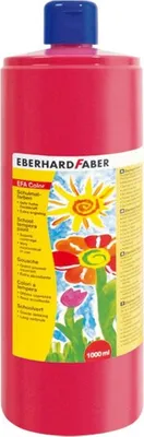 Produktbild von Schulmalfarbe Efacolor Tempera 1000ml Flasche geraniumrot Packung mit 6 Stück