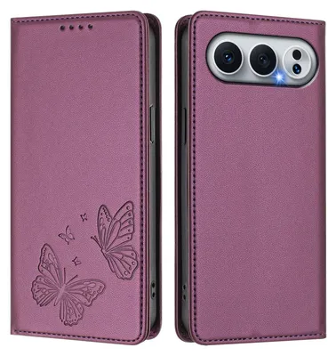 Image de Étui en cuir pour Honor 500/Honor 500 Pro, étui de protection type portefeuille en cuir gaufré motif papillon avec support, violet