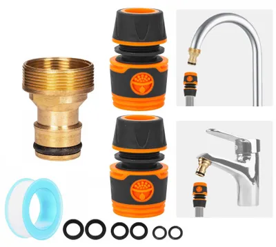 Imagen del producto de Conector de manguera de cocina universal de latón - Adaptador para grifo