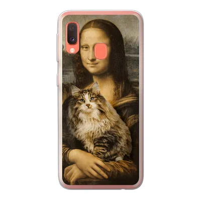 Produktbild von MuchoWow® Handyhülle Schutzhülle Hülle für Samsung Galaxy A20e Mona Lisa - Katze - Leonardo da Vinci - Vintage - Kunstwerk - Alte Meister - Gemälde Silikon Softcase Handy Hülle - Abdeckung