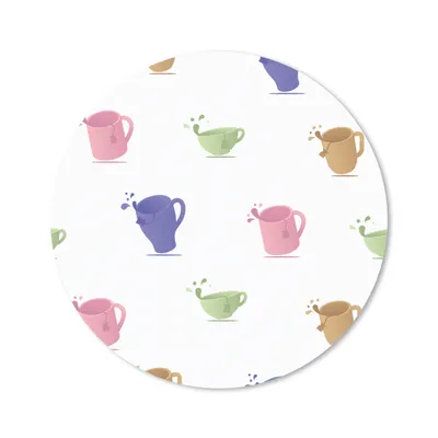 Produktbild von MuchoWow® Mauspad Mousepad Muster - Tee - Teetasse 30x30 cm - Mousepads - Maus Mat - Pad - Mausunterlage - Tischunterlage - Schreibtischmatten