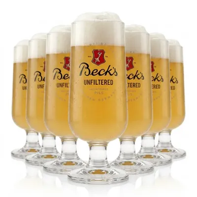 Produktbild von RITZENHOFF Becks Bierglas Set 6x 0,5 l Pilsglas Biergläser mit Eichstrich, Barzubehör Gastronomie Glas-Set, Gastroqualität