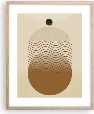 Produktbild von Gerahmtes Poster - Rahmen in heller Eiche - Abstraktion Geometrie Minimalismus - 40x50 cm - Wand Bild - Wanddeko - Wandbilder - Kunstposter - Wandposter - Bilderrahmen - Bilder - P2NPA40x50-5043