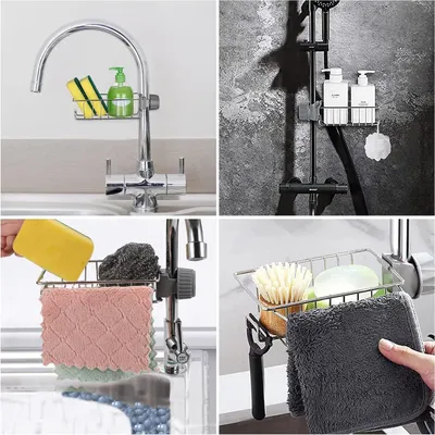 Produktbild von Duschregal ohne Bohren - Edelstahl - Set von 2 - 17 x 13 x 4 cm