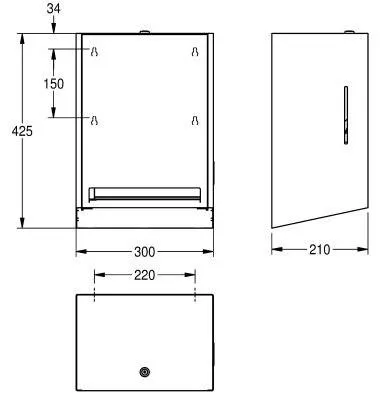 Franke Mechanischer Handtuchrollenspender EXOS. in 3 verschiedenen Varianten erhältlich Franke GmbH EXOS637X,EXOS637B,EXOS637W