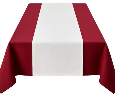 Productafbeelding van Tafelkleed, effen wit, 100% katoen, 30 x 180 cm