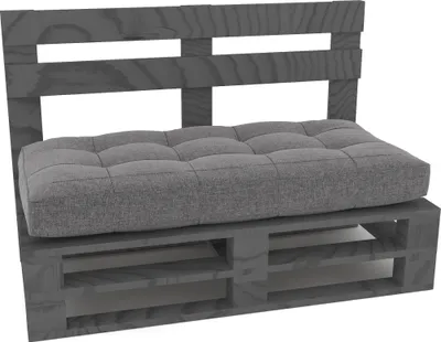 Produktbild von Lermowood Palettenmöbel Mpe Bank 100 x 80 cm Grau | Europaletten Indoor und Outdoor Lounge Gartenmöbel Holz Gartenmöbel Set Lounge Möbel Terrasse Balkon Loft Stil Paletten