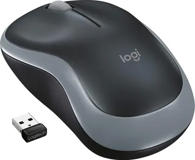 Immagine prodotto di Logitech M185 Wireless Mouse, 2,4 GHz con ricevitore USB nano, durata della batteria 12 mesi, tracciamento ottico 1000 DPI, utilizzabile con la mano destra e sinistra, grigio