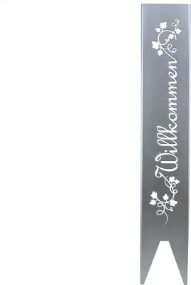 Produktbild von Willkommen Gartenstecker Gartenschild | Rost Garten-Deko | 120cm x 21cm, Design:BlumenRanken