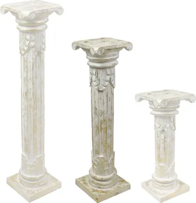 Produktbild von Säule Antike Blumensäule Dekosäule Ständer Sockel Podest Blumenständer Holz in vielen verschiedenen Designs , Säulen Variante Antik:Goldwash 80 cm