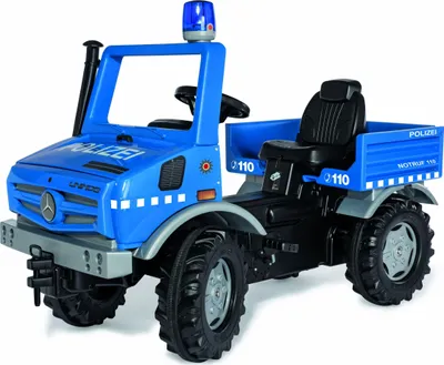 Produktbild von RollyToys Polizei Unimog Tretfahrzeug für Kinder ab 3 Jahren, mit Blinklicht
