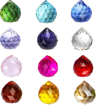 Imagen del producto de Esfera de cristal prismática, facetada, 14 unidades, 30 mm, para decoración de ventanas