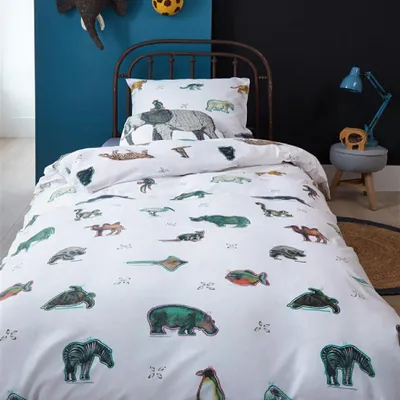 Produktbild von beddinghouse Kids Renforcé Bettwäsche 2 teilig Bettbezug 135 x 200 cm Kopfkissenbezug 80 x 80 cm Zoo 176681 Multi