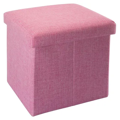 Productafbeelding van Opvouwbare Pouf in Kersrood als decoratieve opbergruimte