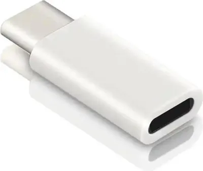 Produktbild von 8-Pin auf Type-C Adapter Lightnin BUCHSE zu to USB-C STECKER iPhone Samsung weiß