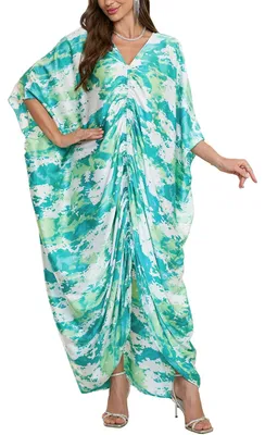 Imagen del producto de Solidchoice - Vestido largo tipo caftán, ideal para la playa y la noche