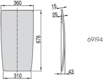 Produktbild von Hoesch 69194 Zub. Rückenlehne 676x360 mm aus
