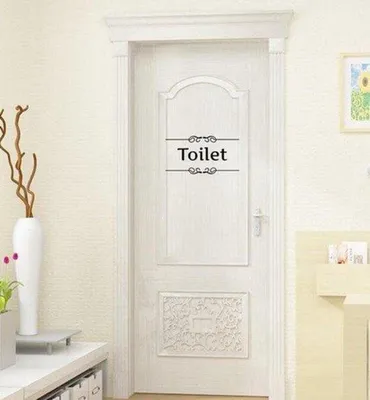 Produktbild von Jumada - Türaufkleber Toilette - Dekorativ - Vintage - Toilette - Wandaufkleber - Schwarz