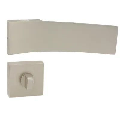 Produktbild von DOMINO Türgriff Drückergarnitur WC - Badezimmer Set | Vierkant-Rosette | Türbeschlag für Badezimmertüren | Set WC - Rosetten-Garnitur | Türklinke aus Znal | Bronze Türdrückergarnitur | XO-QR M91