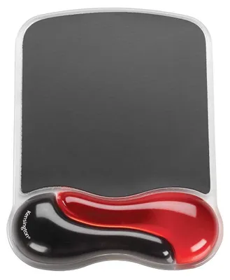 Immagine prodotto di Tappetino per mouse con poggiapolso - Gel - Antiscivolo - Nero e rosso - 240 x 182 mm